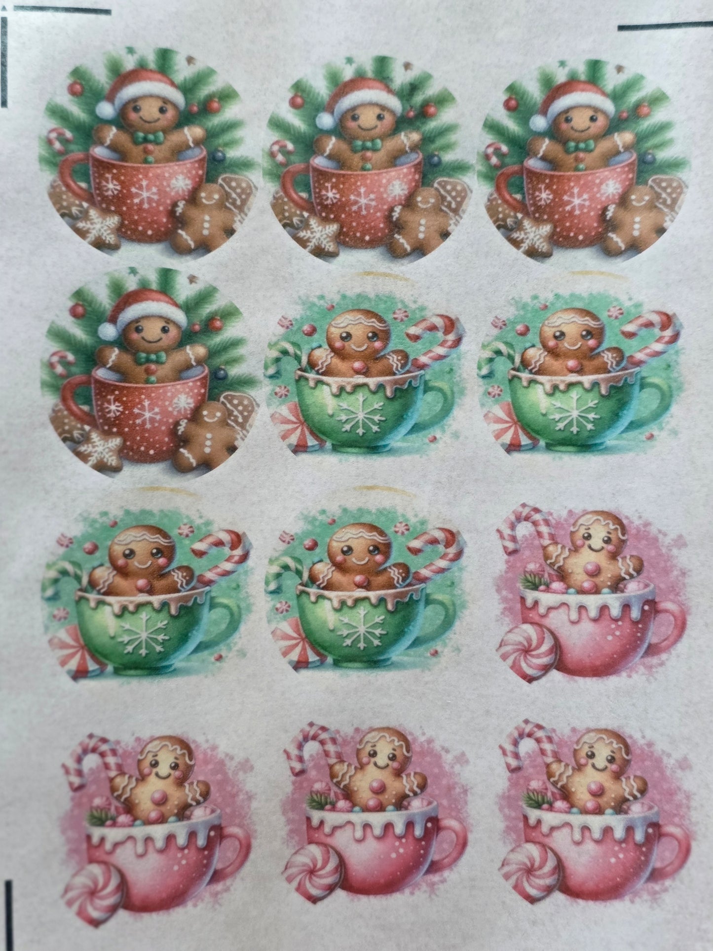 Christmas Gingerbread Cupcake Toppers – Edible Wafer Paper Holiday Decorations