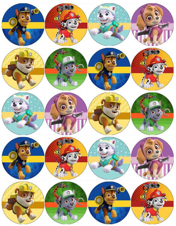 PAW Patrol Edible Wafer Paper Cupcake Toppers – Edible paw patrol cupcake toppers