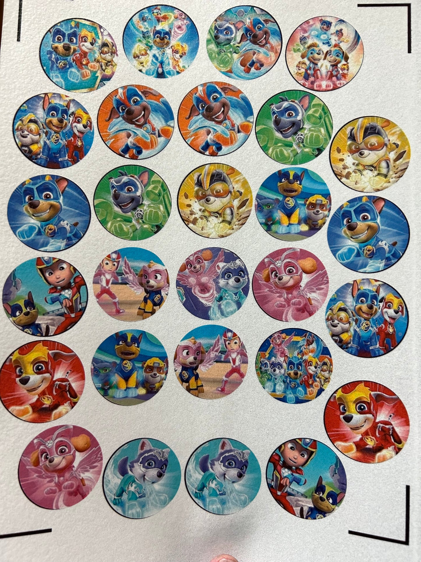 Paw Patrol cosmic cupcake toppers-Colorful birthday paw patrol cupcake toppers