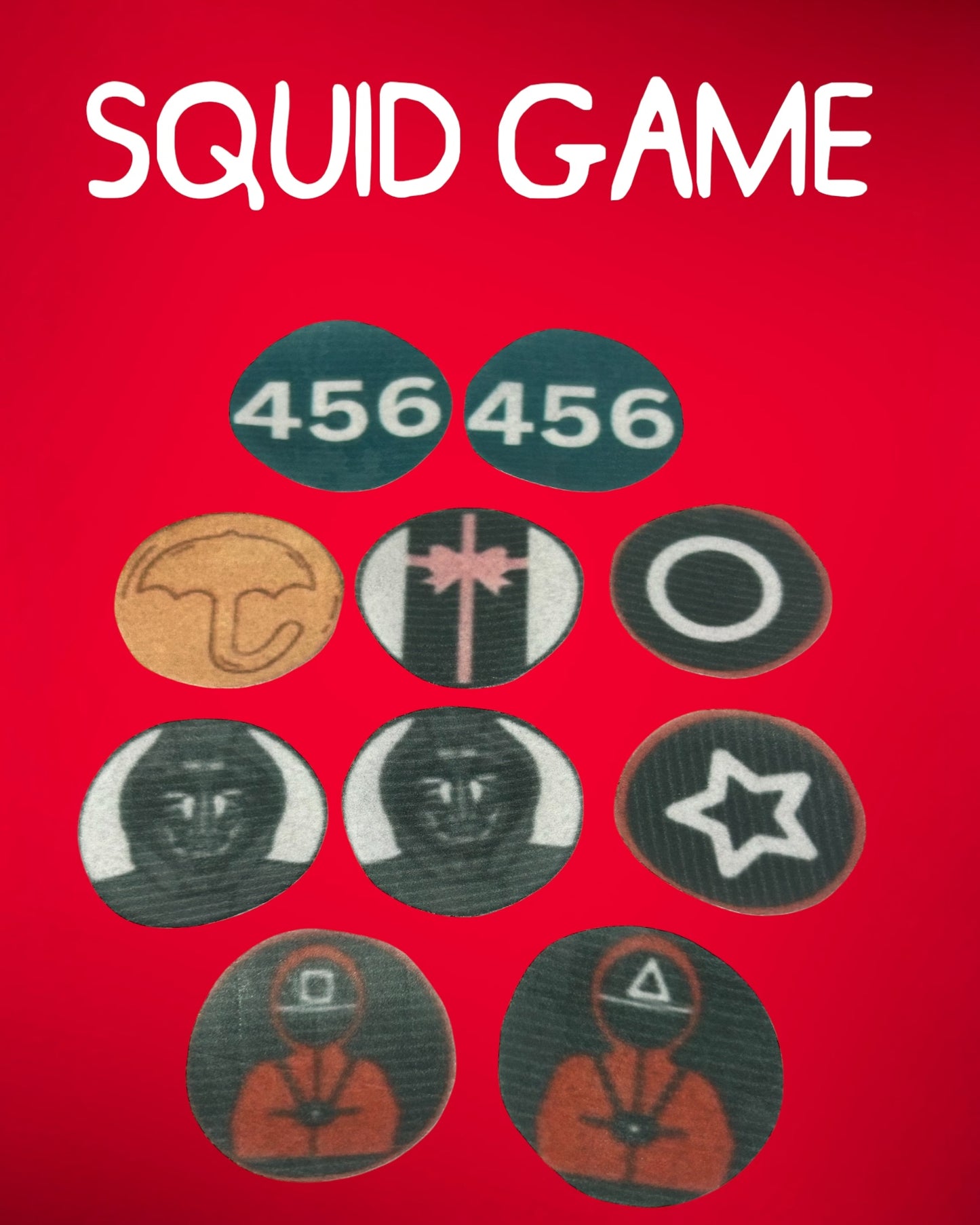 Squid Game Cupcake Toppers – Edible Wafer Paper Decorations (20 Pieces) | Birthday Party, TV Show Theme, Cupcake Decorations
