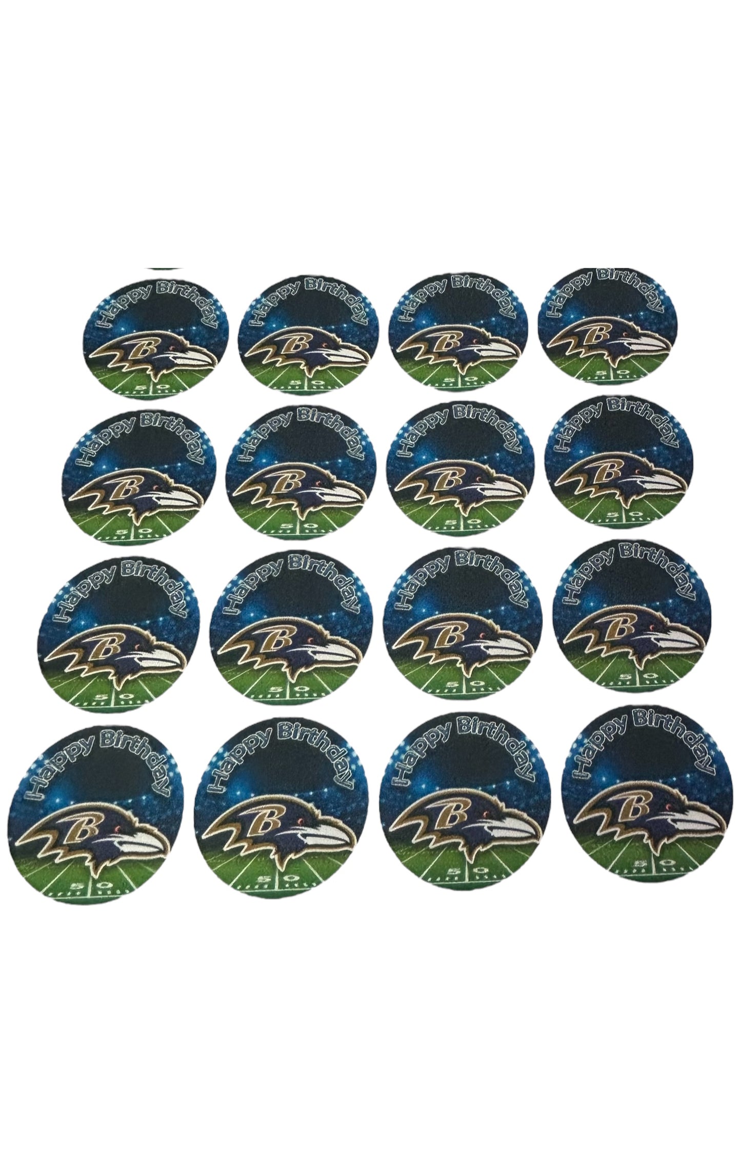 Baltimore Ravens Cupcake Toppers – Edible Wafer Paper Decorations for Football Parties & Birthdays
