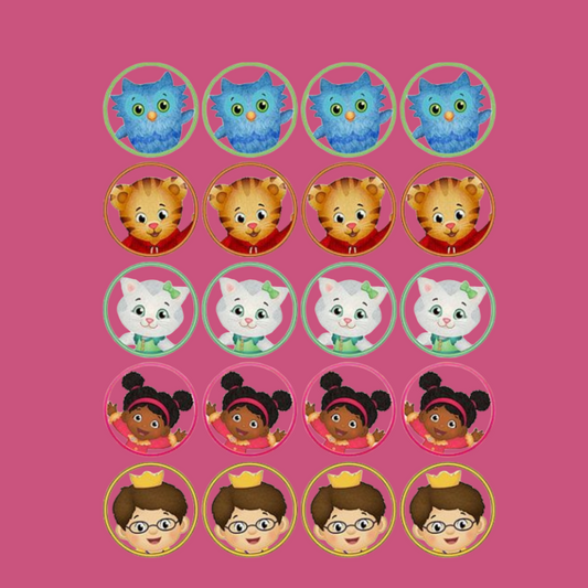 DANIEL TIGER Edible Cupcake Toppers – 1.75” Round Wafer Paper – Kids Birthday Party Decorations