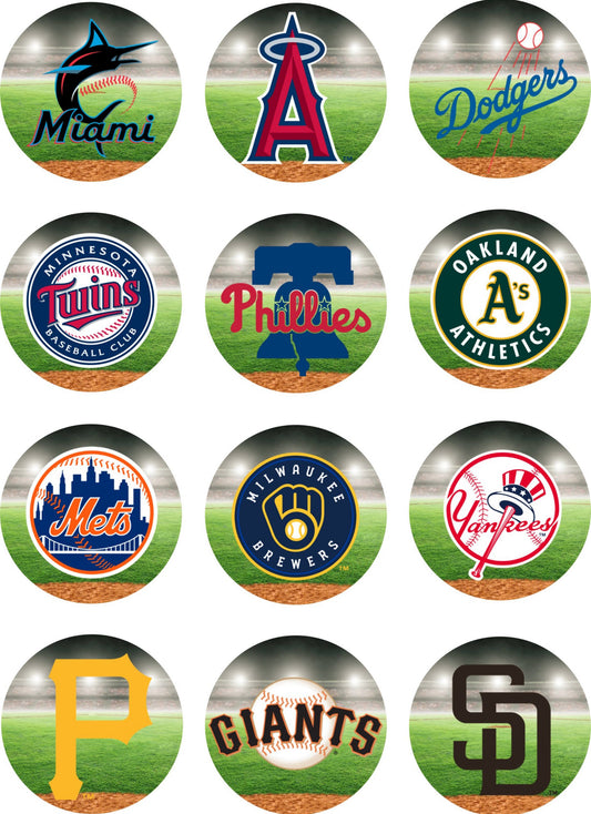 ⚾ Major League Baseball Edible Cupcake Toppers – Wafer Paper