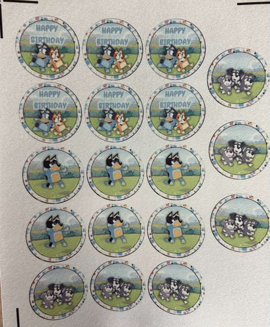 Bluey Birthday cupcake toppers
