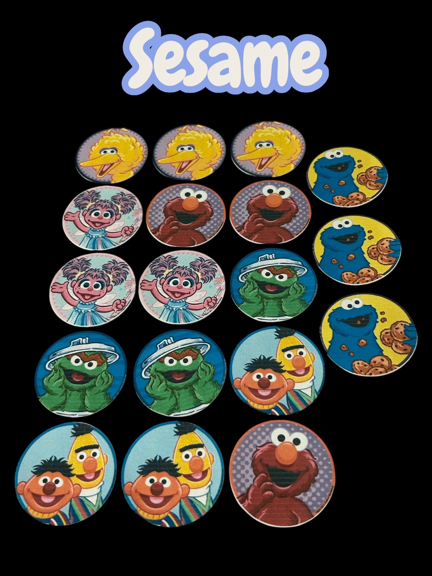 Sesame Street Cupcake Toppers | Edible Elmo and Cookie Monster Party Favors | Sesame Street Birthday Decorations for Cupcakes & Cookies