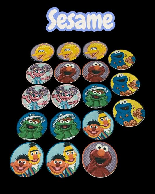 Sesame Street Cupcake Toppers | Edible Elmo and Cookie Monster Party Favors | Sesame Street Birthday Decorations for Cupcakes & Cookies