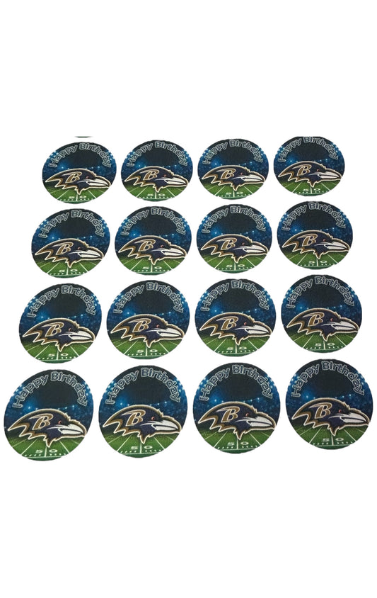 Baltimore Ravens Cupcake Toppers – Edible  Decorations for Football Parties & Birthdays