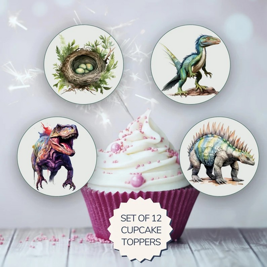 Dinosaur Edible Cupcake Toppers Kids dinosaur Birthdays