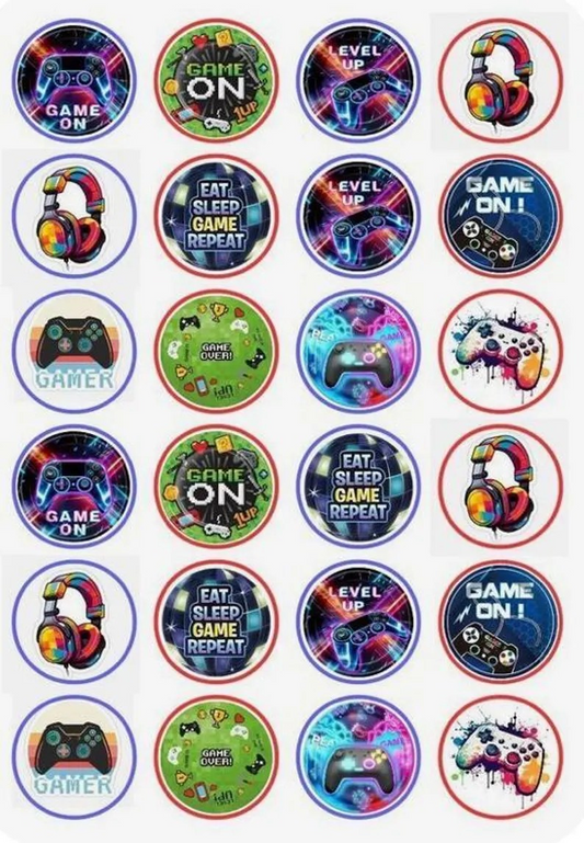 Video Game  Cupcake Toppers – Edible Gamer Party Decorations for Kids