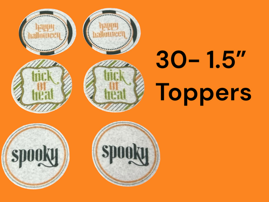 Halloween Wafer Paper Cupcake Toppers – 30-Pack | Edible Spooky Decorations for Cupcakes & Treats