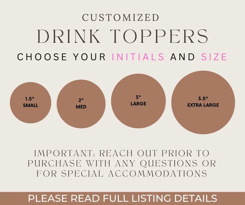 Custom Drink toppers for Weddings, Engagement, Bachelorette Parties, Baby shower