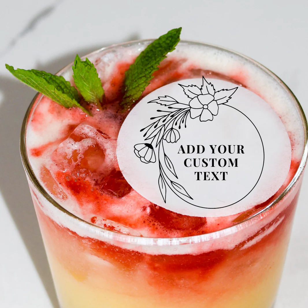 Edible Wafer Paper Drink Toppers-Custom Cocktail, Coffee & Party Drink Decorations